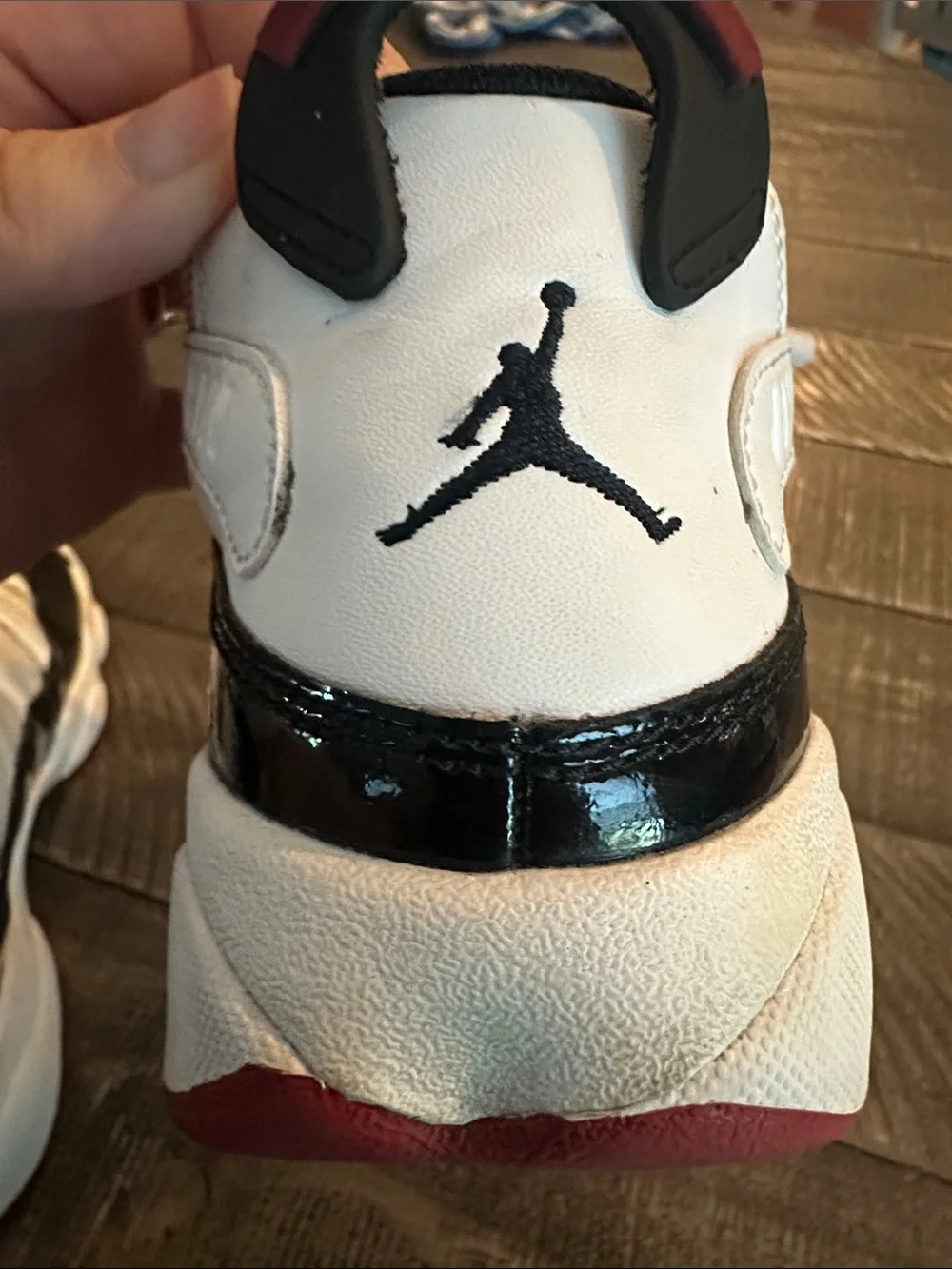 Jordan Kids Black White Red Retro Basketball Sneakers